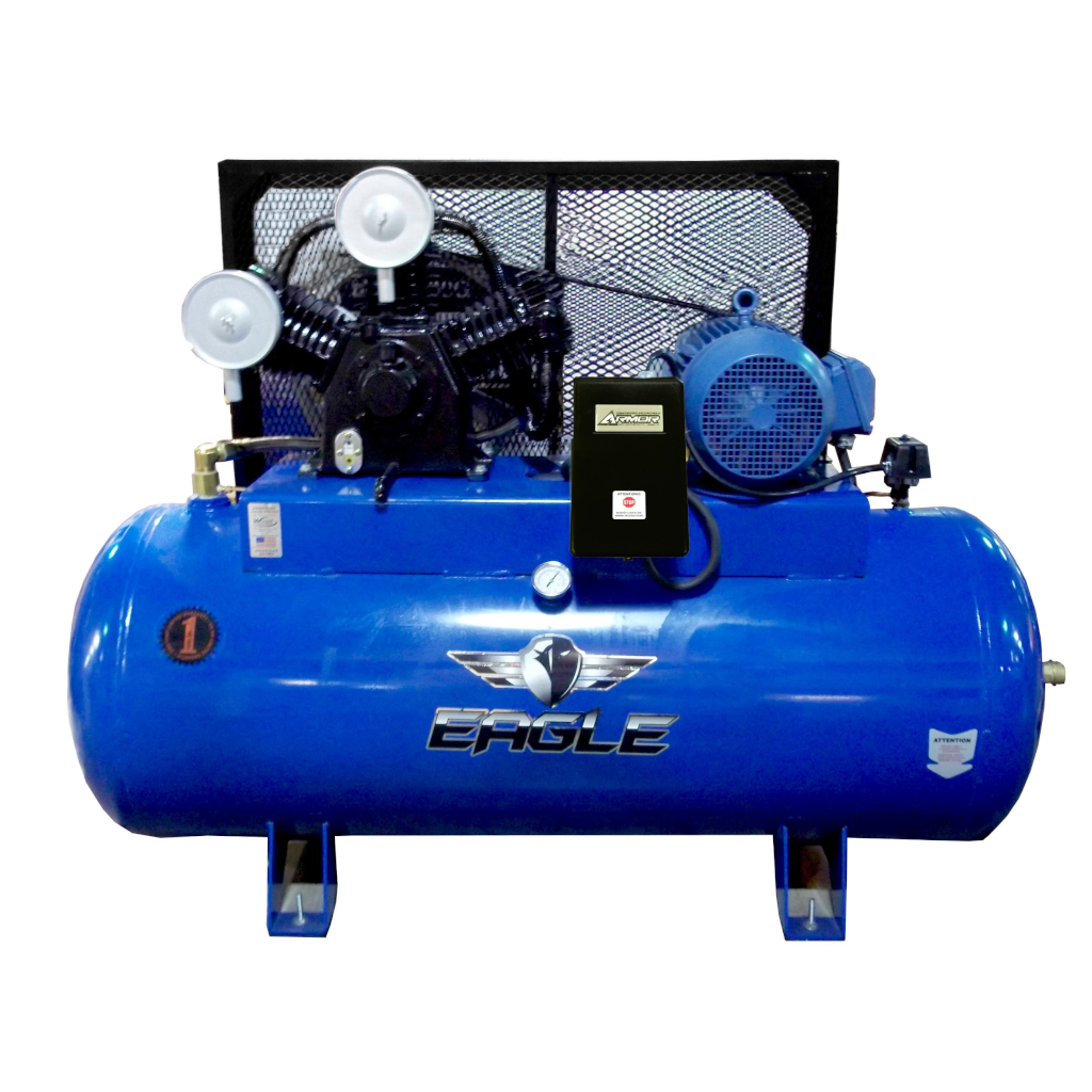 101120H2-MS208 Eagle 10HP Horizontal Single Phase Power 36CFM @ 100psi w/Mag Starter (200psi max) Two stage