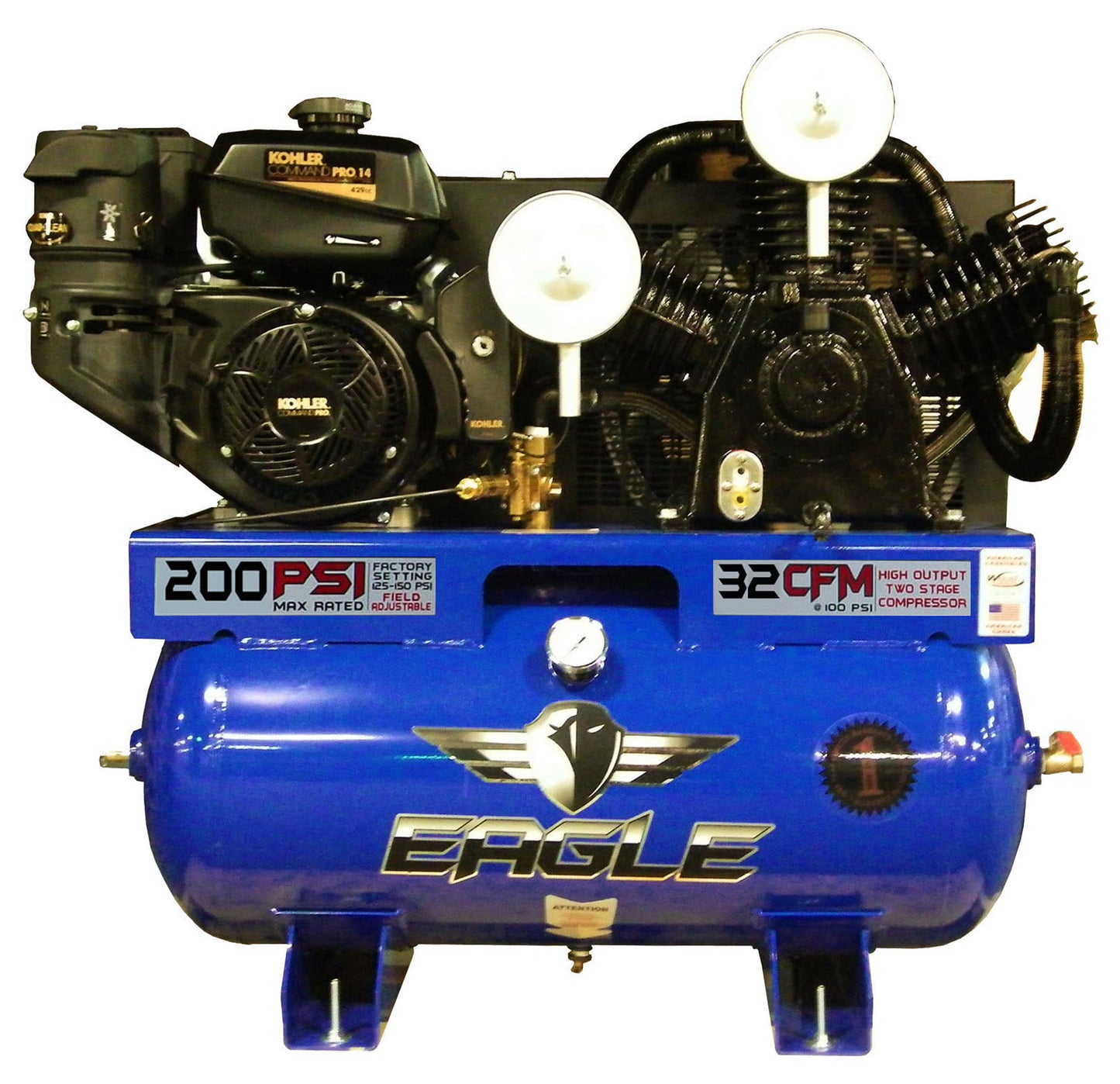 14G30TRKE-KP Eagle 14 HP Kohler Pro Elec 2 Stage 32 CFM Two Stage
