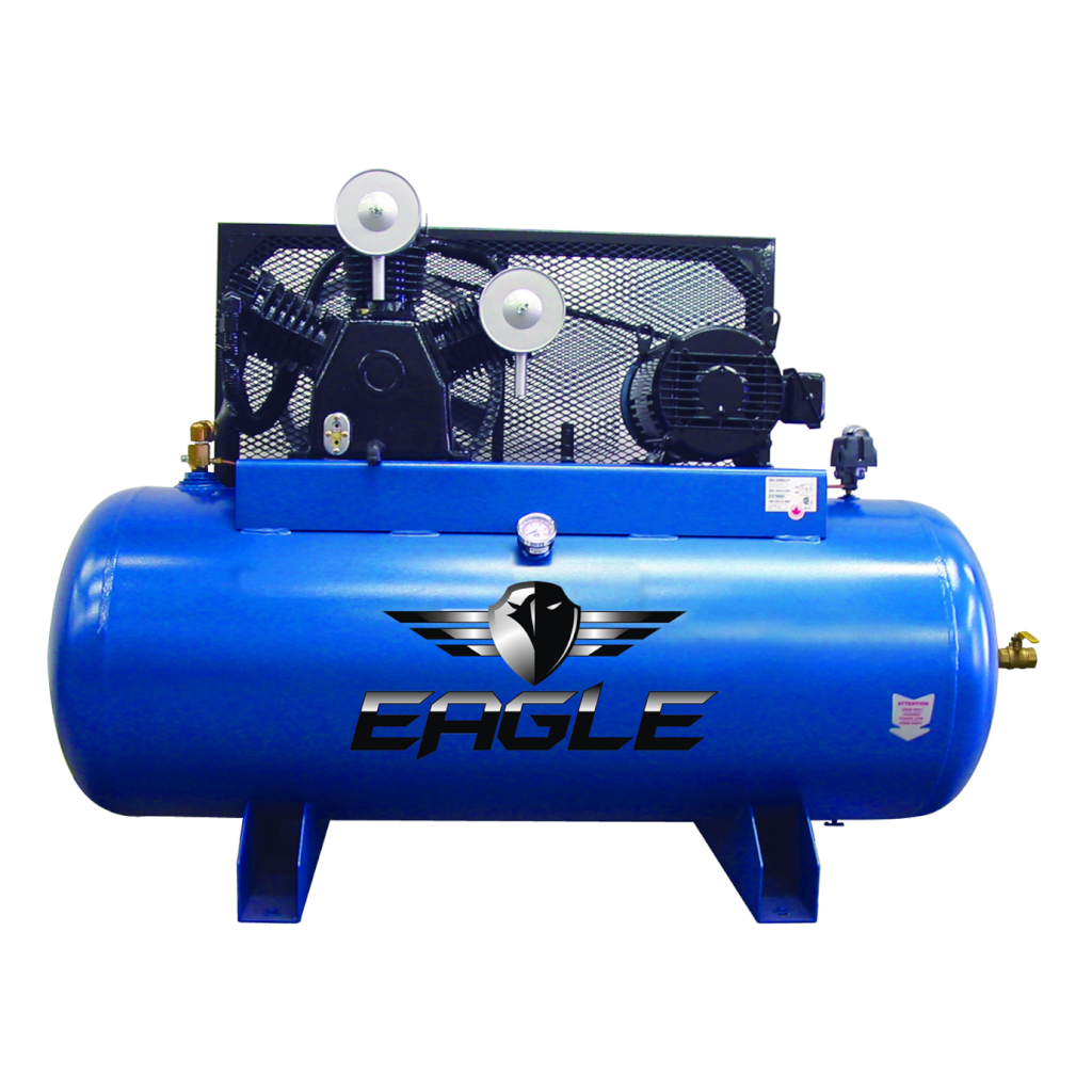 153120H2-CS460 Eagle 15HP Horizontal 3 Phase Power 45 CFM @ 100psi w/Combo Switch (200psi max) 460 volt Two Stage