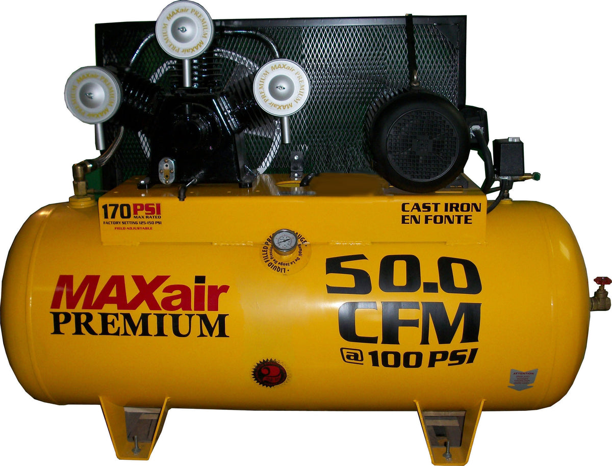 C105120H1-CS575-MAP MAXair 10HP Horizontal 3 Phase Power 50 CFM@ 100psi w/Combo Switch (170psi max) 575 volt