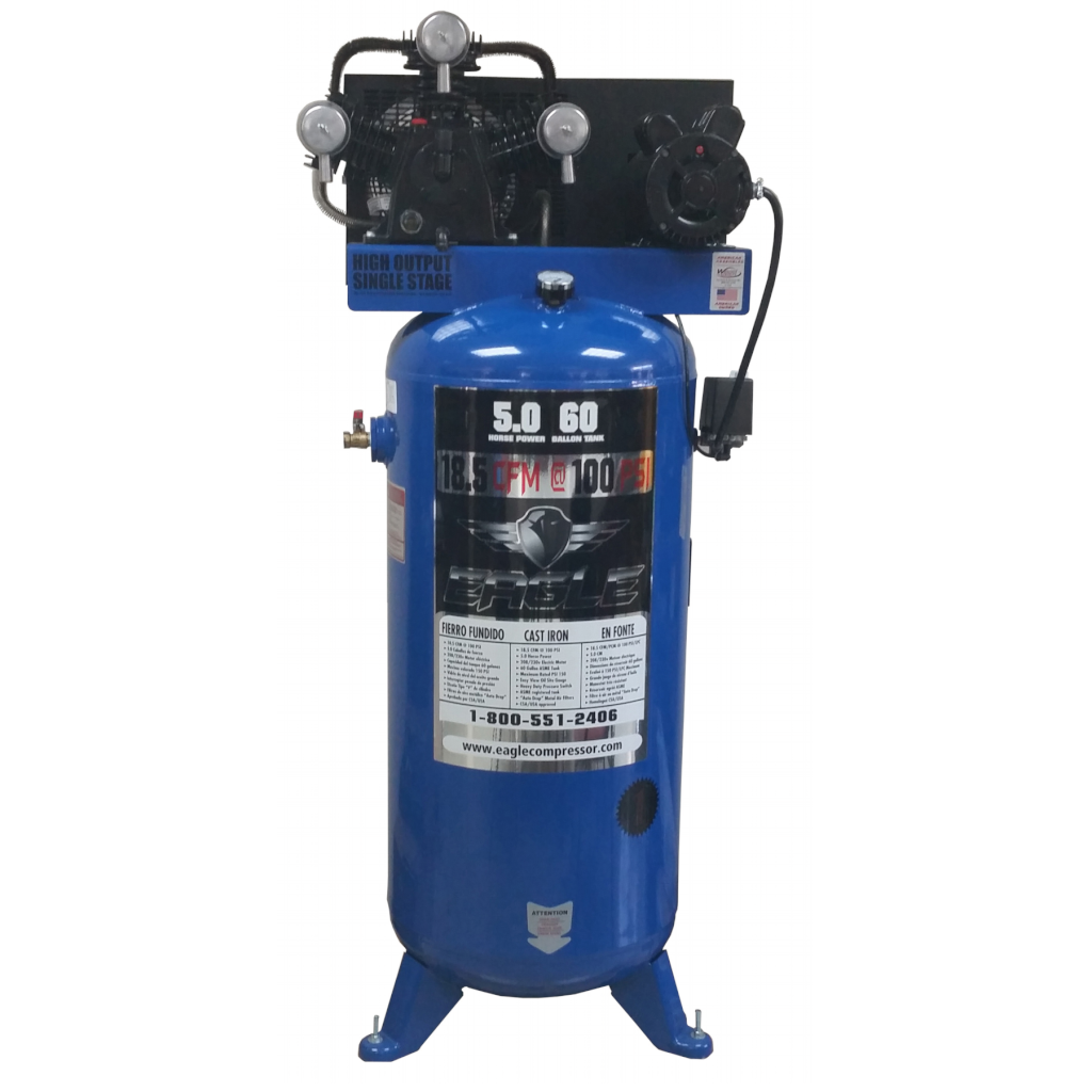 C5160V1 Eagle 5 HP Upright 18.5CFM @ 100psi (150psi max)