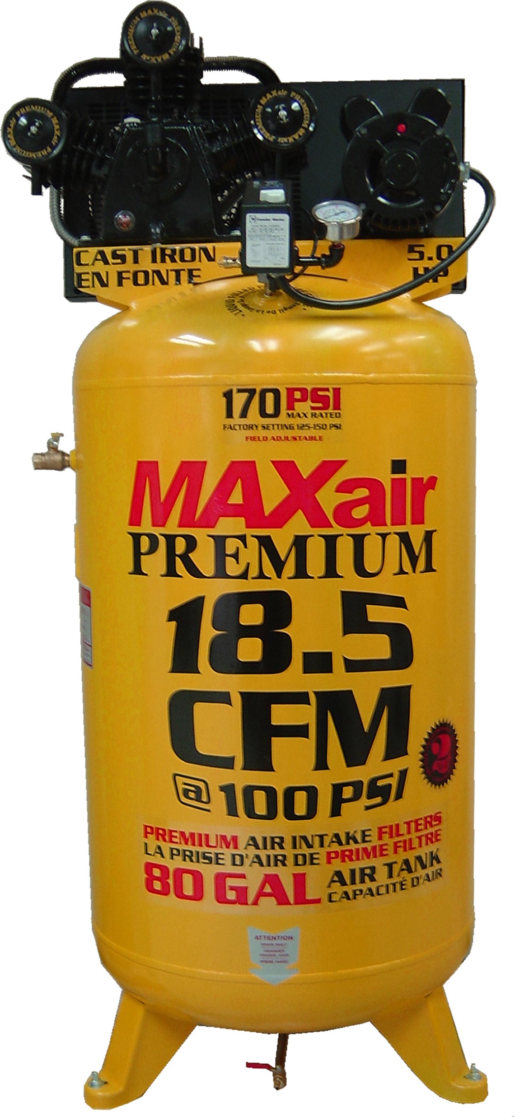 C5180V1-MAP MAXair 5HP Upright 18.5CFM @ 100psi (170psi max)