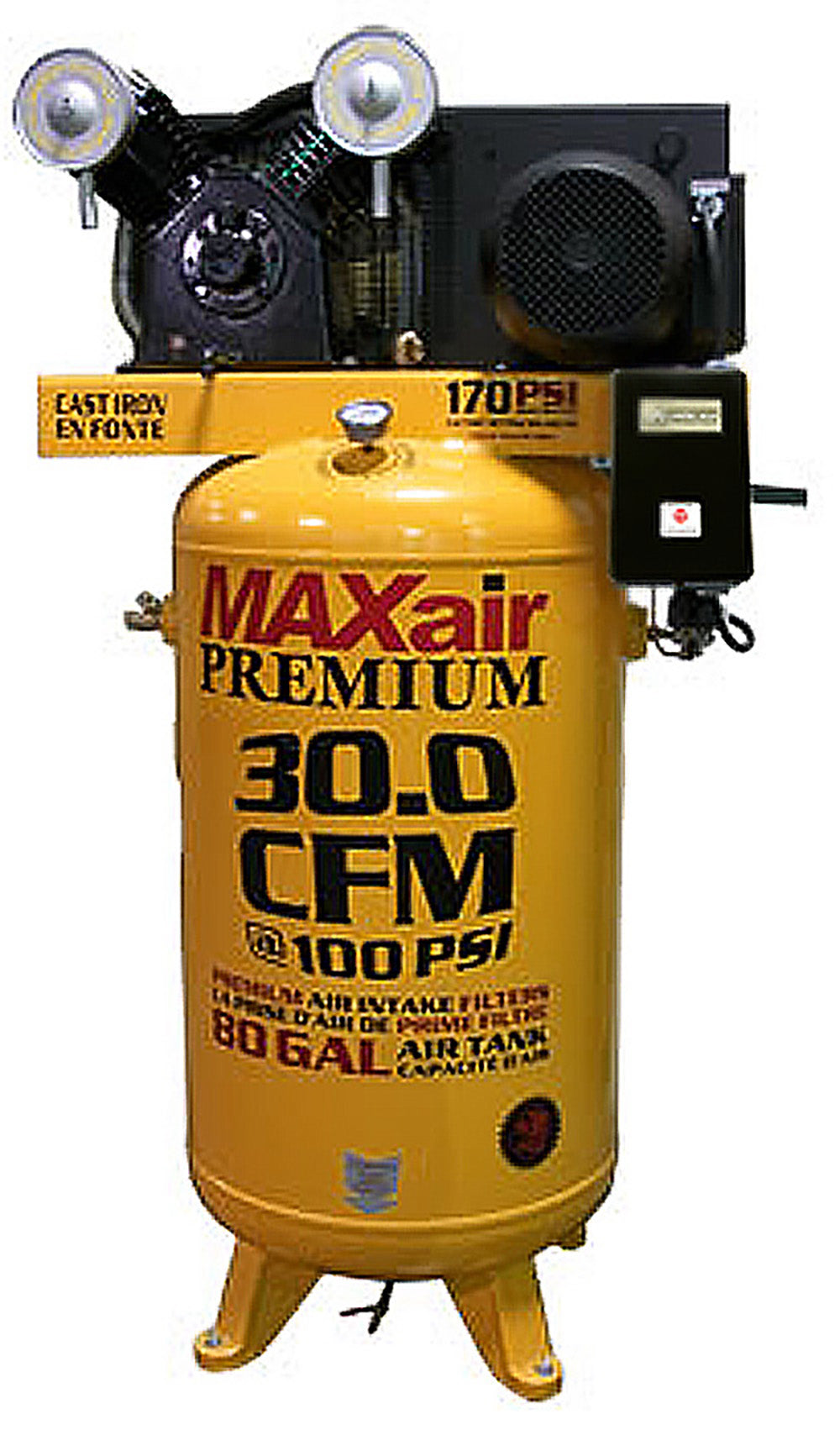C7180V1-MS-MAP MAXair 7.5HP Upright 30CFM @ 100psi w/Mag Starter (170psi max)