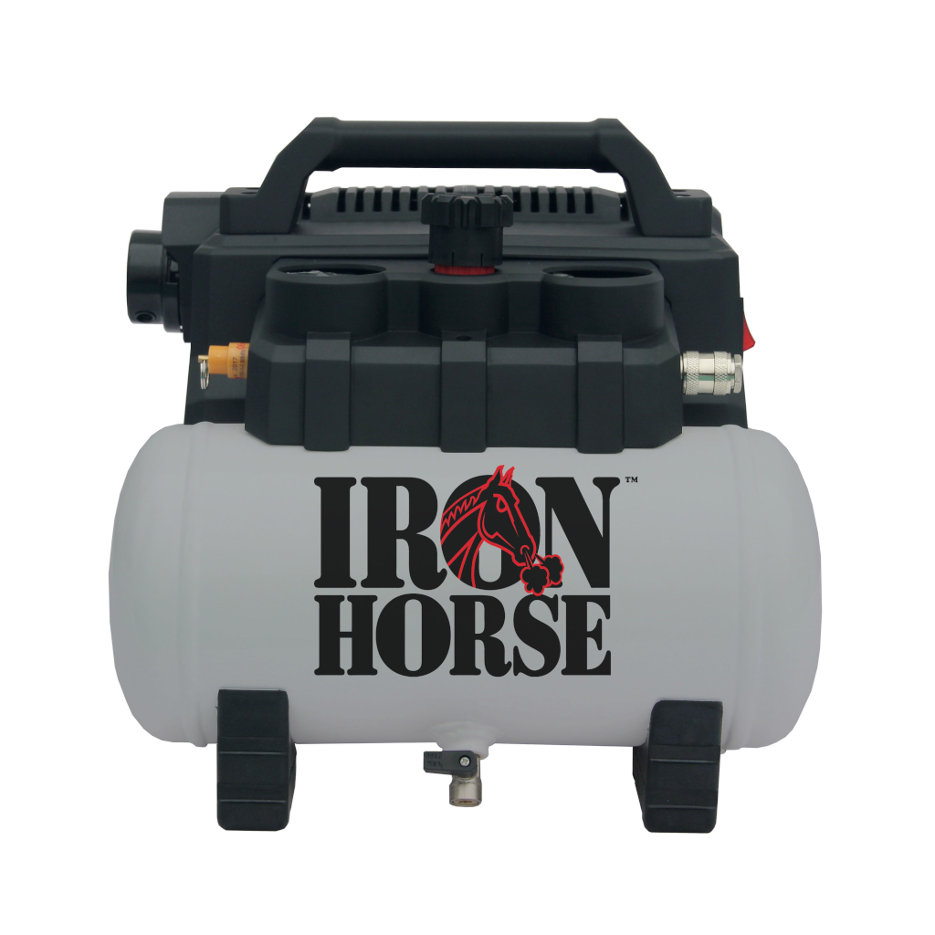 IH1015OF-PQS Iron Horse 1 HP Running 2.4 CFM @ 90 psi Hot Dog ( 125 psi max) Quiet Series Oil Free