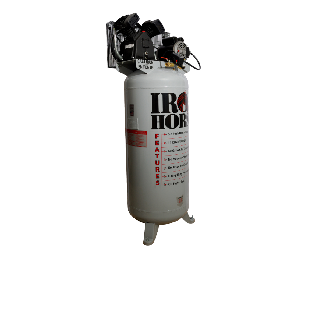 IHD6160V1 Iron Horse 6.5 HP Upright 11.2CFM @ 90psi (150psi max)(208/230V 1-Phase)