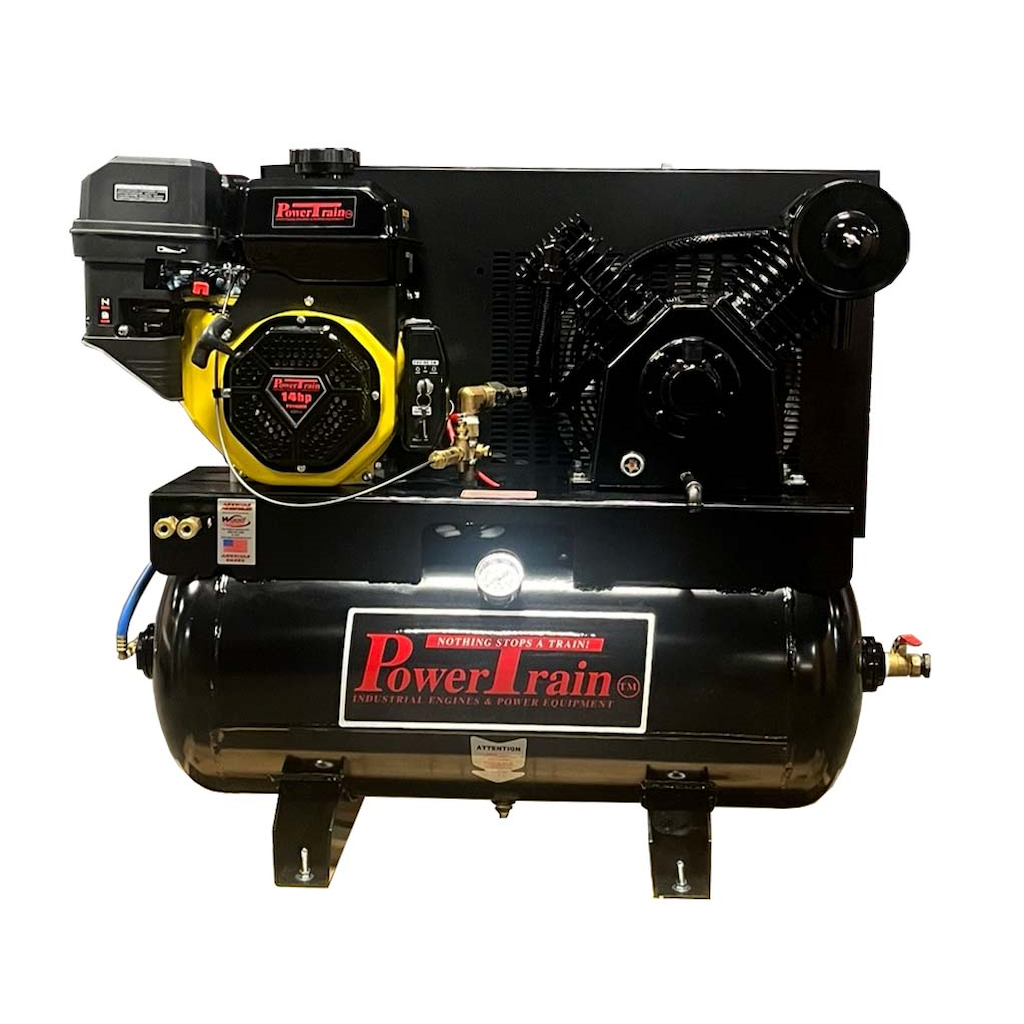 PT-14G30TRKE-V2 PowerTrain 14HP Electric Start 18.5CFM @ 100psi (175psi max) 2 Stage