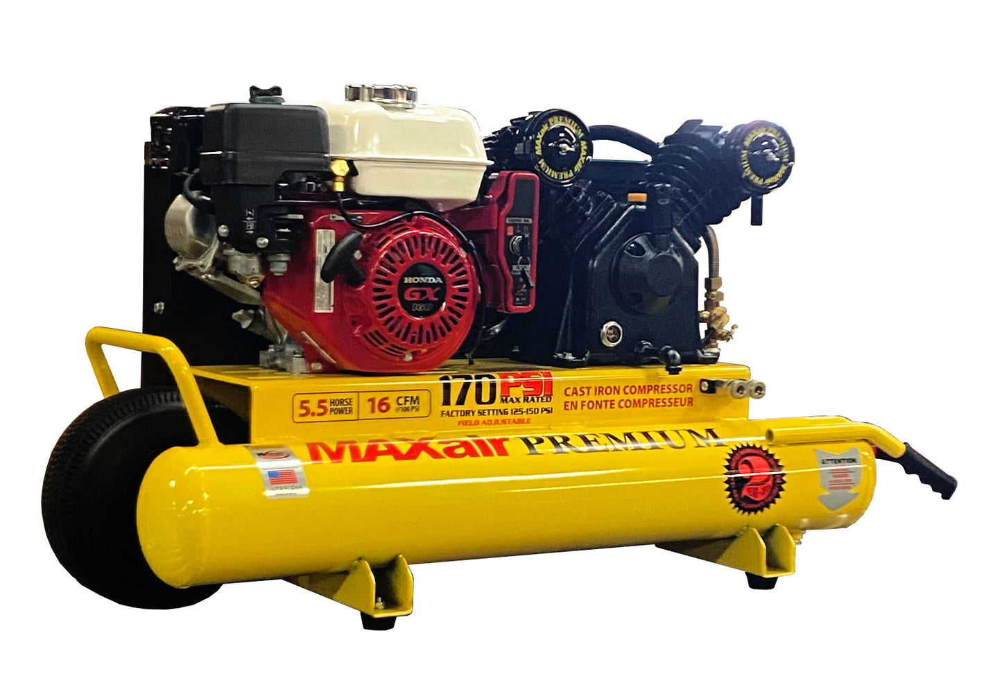 TT55GE-MAP MAXair 5.5HP Honda Electric Start Twin Tank Wheelbarrow 16.5 CFM @ 100psi ( 170psi max )
