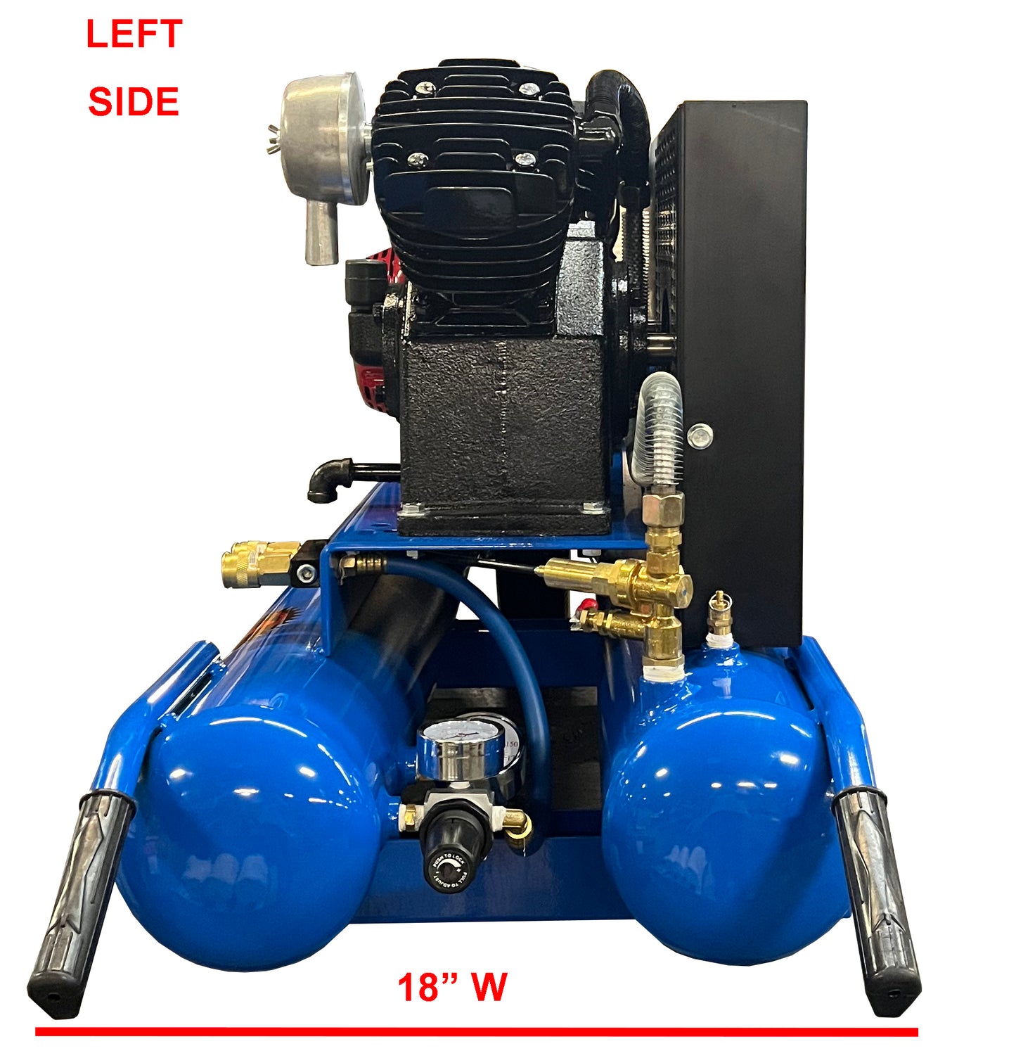TT90GE Eagle 9HP Honda Electric Start Twin Tank Wheelbarrow 18.5CFM @ 100psi (150psi max)