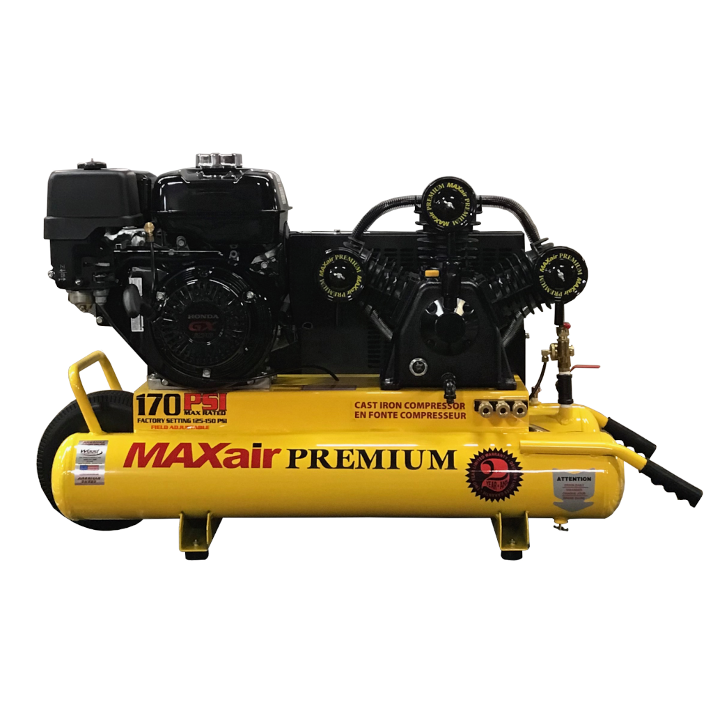 TT90G-MAP MAXair 9-HP 10-Gallon Gas Wheelbarrow Air Compressor w/ Honda Engine