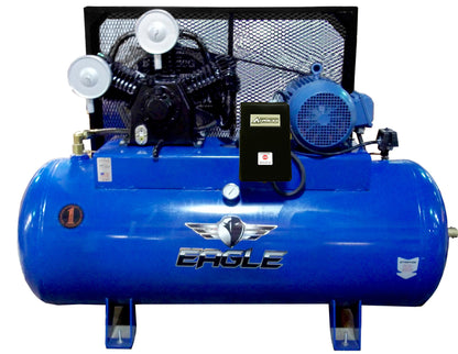 101120H2-MS208 Eagle 10HP Horizontal Single Phase Power  36CFM @ 100psi w/Mag Starter (200psi max) Two stage