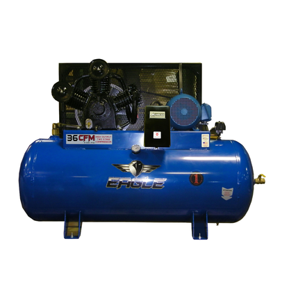 103120H2-MS230 Eagle 10HP Horizontal 3 Phase Power  36CFM @ 100psi  w/Mag Starter (200psi max) 460 volt Two Stage