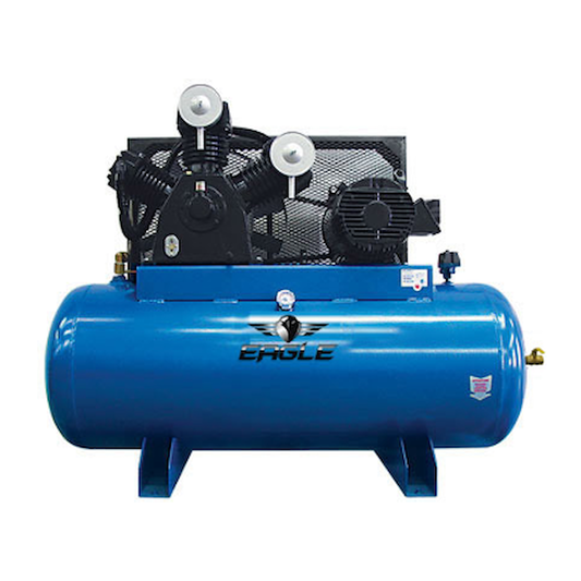 105120H2-CS575 Eagle 10HP Horizontal 3 Phase Power 36CFM @ 100psi w/Combo Switch (200psi max) 460 volt Two Stage