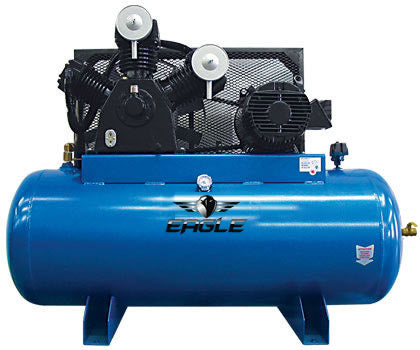 105120H2-CS575 Eagle 10HP Horizontal 3 Phase Power 36CFM @ 100psi w/Combo Switch (200psi max) 460 volt Two Stage