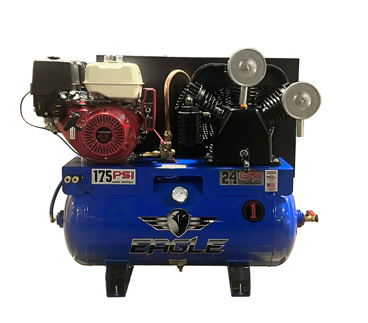 11G30TRKE Eagle 13 HP Honda Electric Start 24 CFM @ 100psi (175psi max) Two Stage