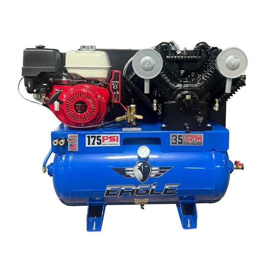 13G30TRKE-V4 Eagle 13 HP Honda Electric Start 35 CFM @ 100 psi ( 175 psi max ) Two Stage "4" Cylinder Pump