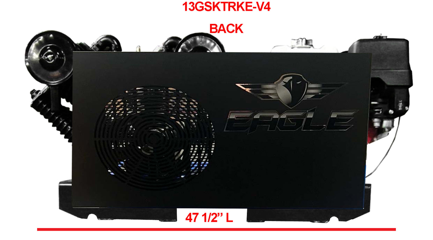 13GSKTRKE-V4 Eagle 13 HP Honda Electric Start 35 CFM @ 100psi (175 psi max)  Two Stage "4" Cylinder Pump   Skid Mount - No Tank