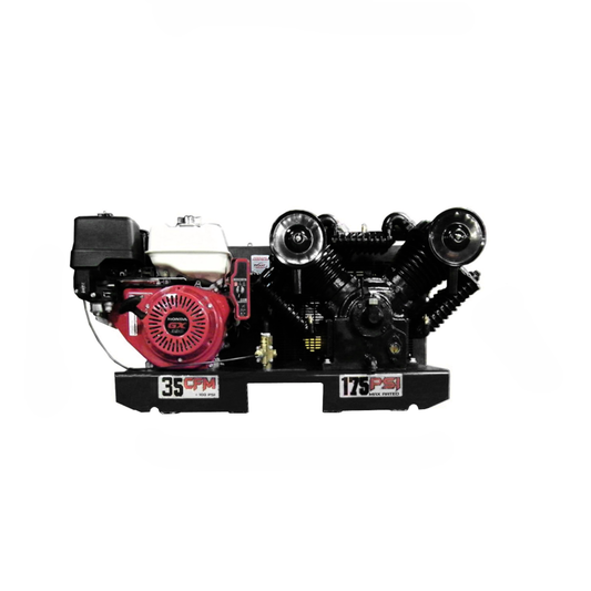 13GSKTRKE-V4 Eagle 13 HP Honda Electric Start 35 CFM @ 100psi (175 psi max)  Two Stage "4" Cylinder Pump   Skid Mount - No Tank