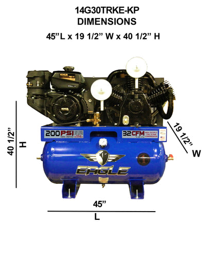 14G30TRKE-KP Eagle 14 HP Kohler Pro Elec 2 Stage 32 CFM Two Stage