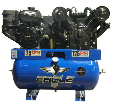 14G30TRKE-V4-KP Eagle 14 HP Kohler Electric Start 35 CFM @ 100 psi ( 175 psi max ) Two Stage "4" Cylinder Pump