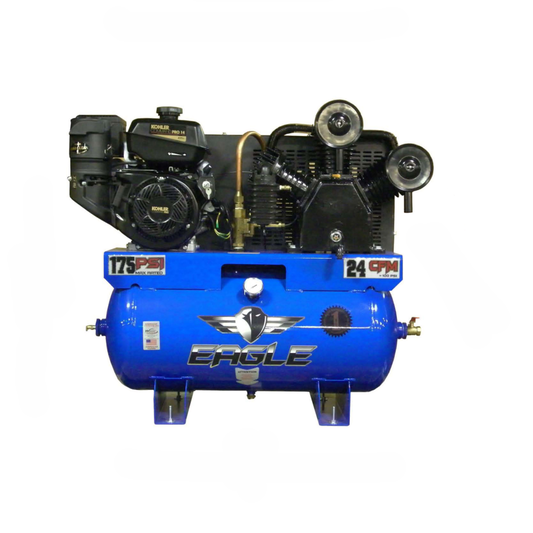 14G30TRKE Eagle 14 HP Kohler Pro Electric Start 24CFM @ 100psi (175psi max) Two Stage