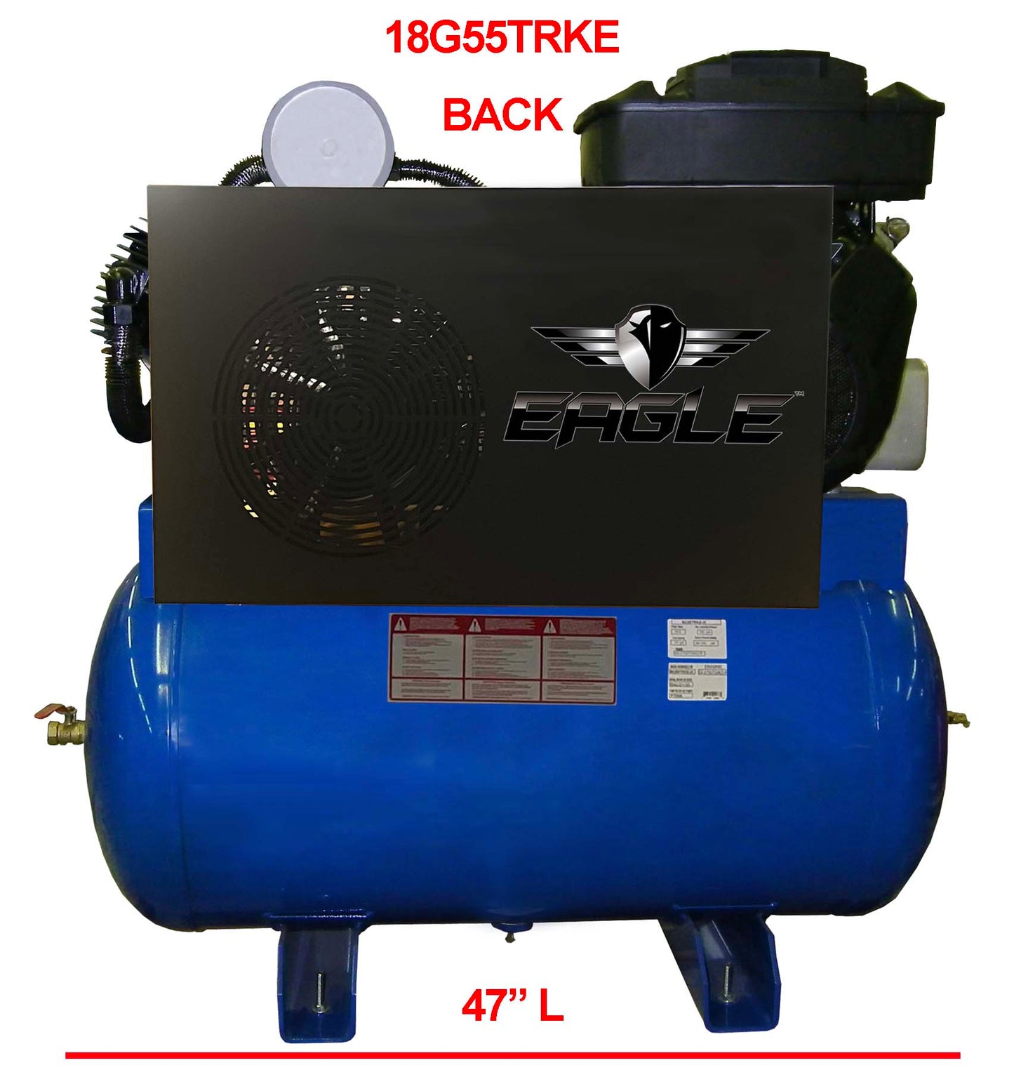 18G55TRKE Eagle 18 HP Vanguard V- Twin Electric Start 36CFM @ 100psi (200psi max) Two Stage