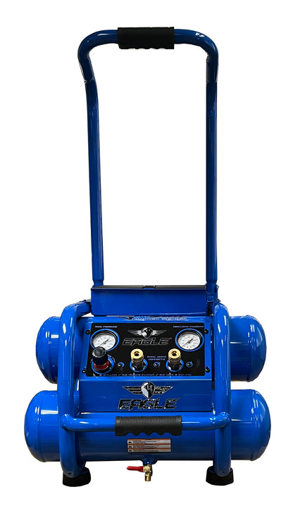 TS3050L+ Eagle 3 HP Peak Twin Stack Oil Lube 6.5 CFM @ 90 psi  w/ Wheels, Storage Tool Box & Control Panel
