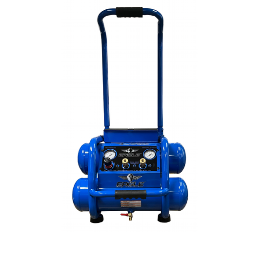TS3050L+ Eagle 3 HP Peak Twin Stack Oil Lube 6.5 CFM @ 90 psi  w/ Wheels, Storage Tool Box & Control Panel