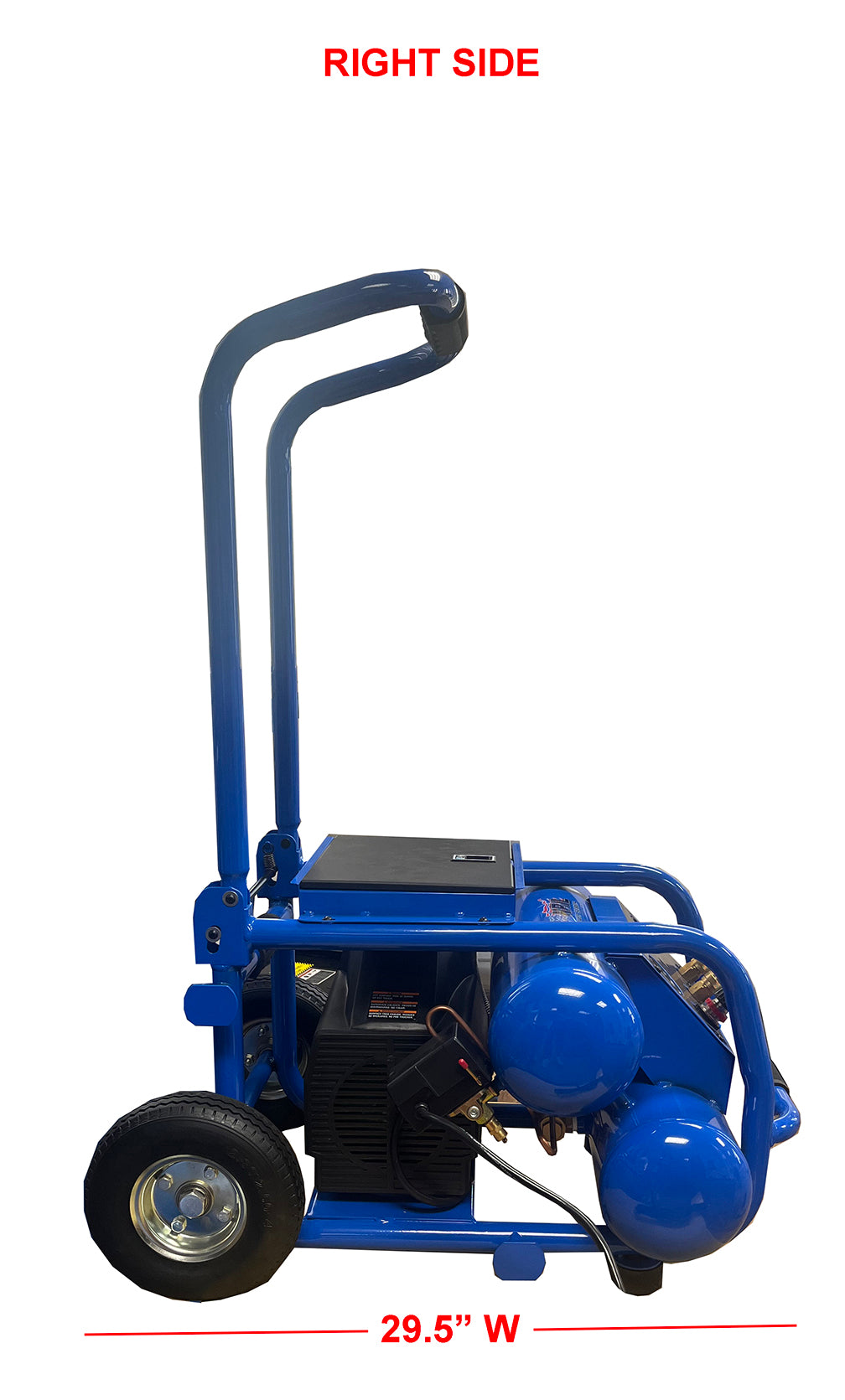 TS3050L+ Eagle 3 HP Peak Twin Stack Oil Lube 6.5 CFM @ 90 psi  w/ Wheels, Storage Tool Box & Control Panel