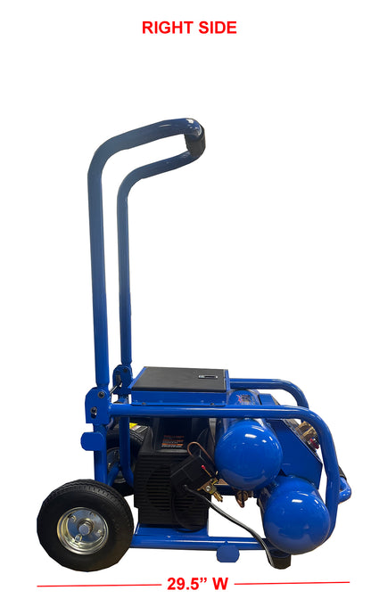 TS3050L+ Eagle 3 HP Peak Twin Stack Oil Lube 6.5 CFM @ 90 psi  w/ Wheels, Storage Tool Box & Control Panel