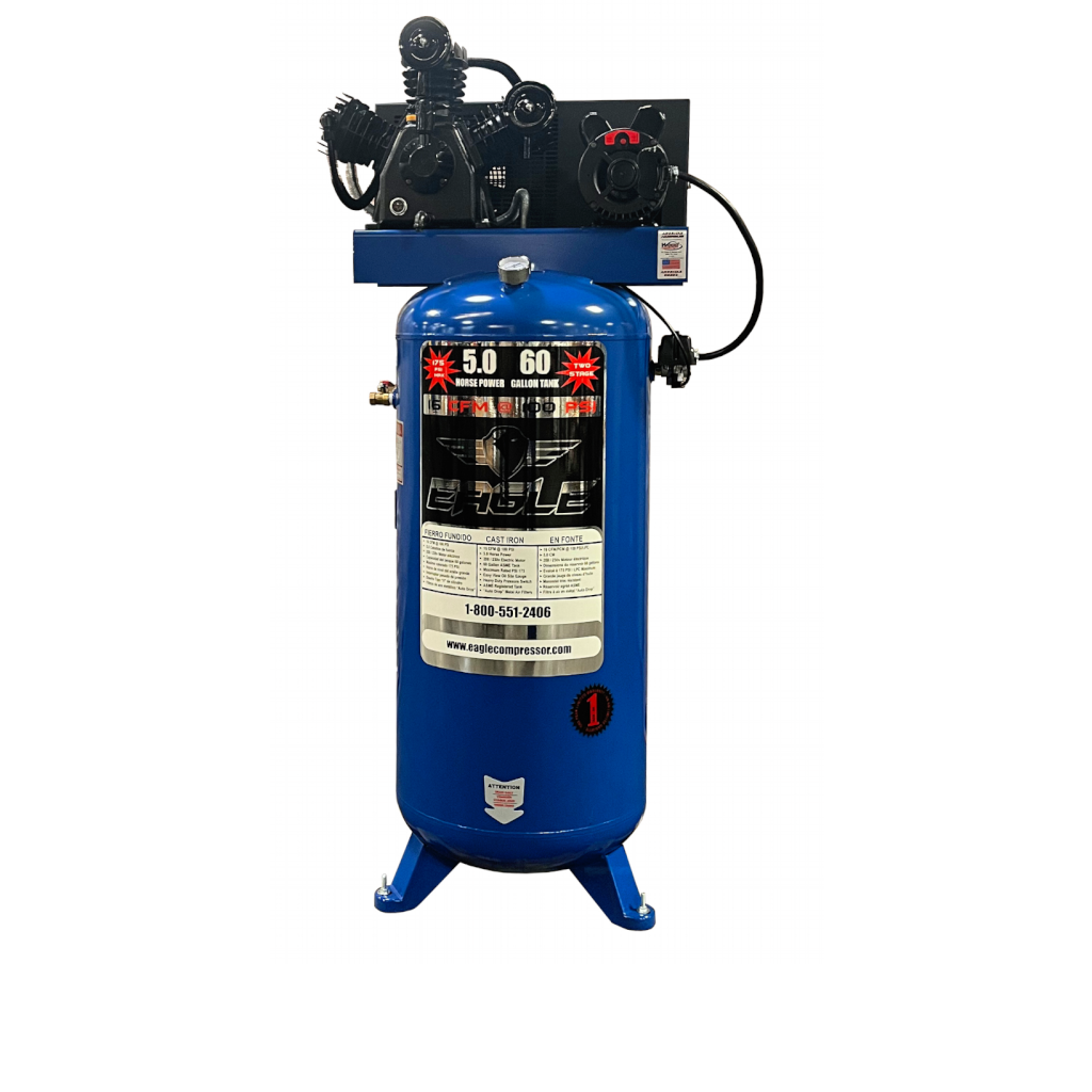 5160V2 Eagle 5 HP Upright 16 CFM @ 100psi (175psi max)    Two Stage