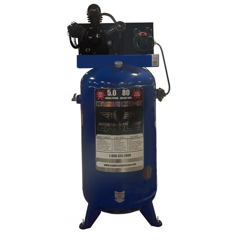 5180V2 Eagle 5 HP Upright 16 CFM @ 100 psi ( 175 psi max ) Two Stage