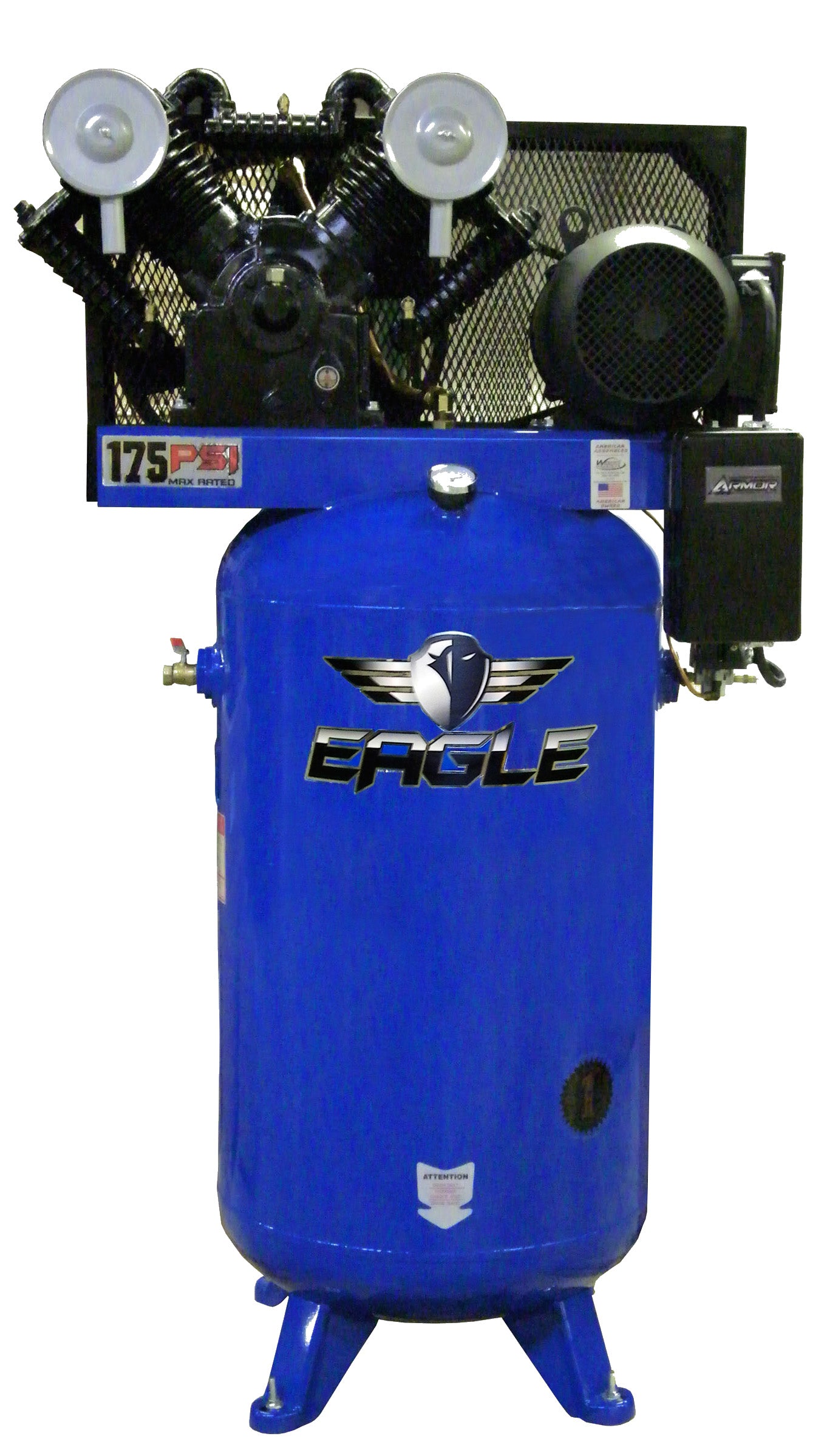 7180V2-MS-V4 Eagle 7.5HP Upright 28CFM, w/Mag Starter ( 175psi max) Two Stage