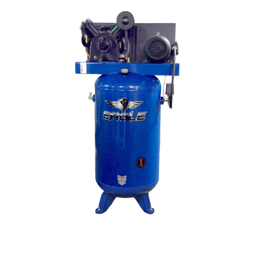 7380V2-CS4 Eagle 7.5HP Upright 24CFM w/Combo Switch (175psi max )  w/3 Phase power 208/230 volt Two Stage
