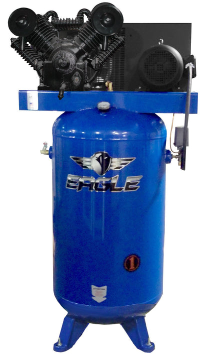 7380V2-CS2-V4 Eagle 7.5HP Upright 28CFM w/Combo Switch  (175psi max ) 3 Phase power 208/230 volt Two Stage