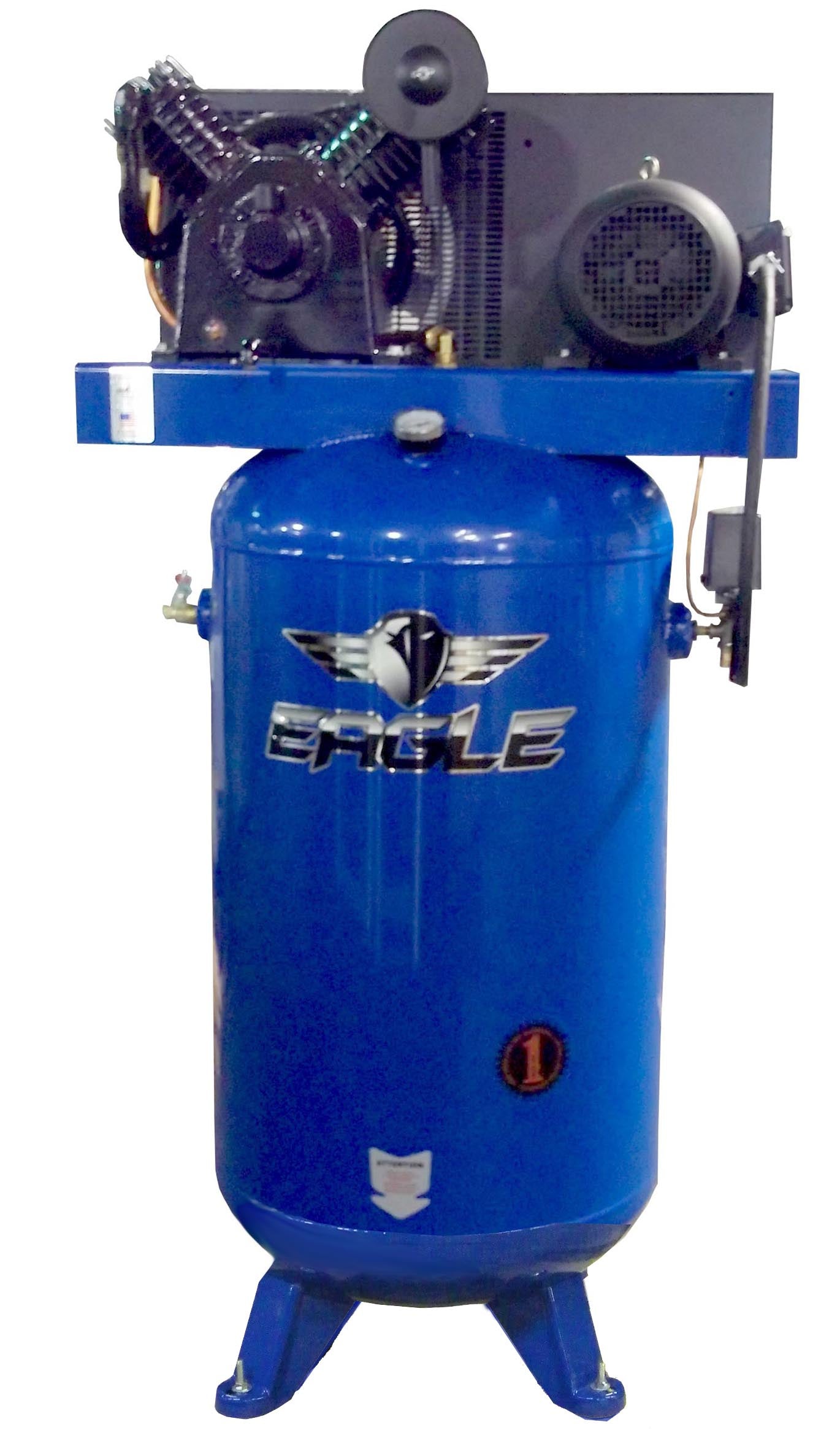 7380V2-CS4 Eagle 7.5HP Upright 24CFM w/Combo Switch (175psi max )  w/3 Phase power 208/230 volt Two Stage