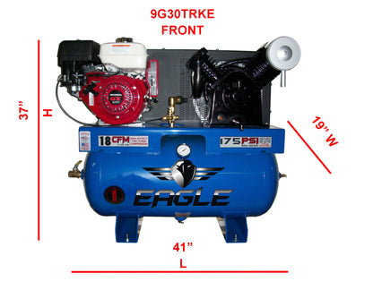 9G30TRKE Eagle 9 HP Honda Electric Start 18CFM @ 100psi (175psi max )