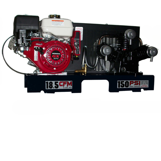 9GSKTRKE-H Eagle 9 HP Honda Electric Start 18.5CFM @ 100psi (150psi max) Skid Mount - No Tank