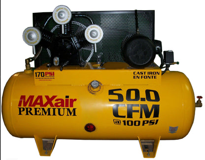 C103120H1-CS460-MAP MAXair 10HP Horizontal 3 Phase Power 50 CFM @ 100psi w/Combo Switch (170psi max) 460 volt