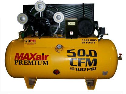 C103120H1-MS230-MAP MAXair 10HP Horizontal 3 Phase Power 50 CFM @ 100psi w/Mag Starter (170psi max) 230 volt
