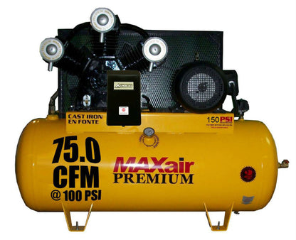 C203120H1-MS230-MAP MAXair 20HP Horizontal 3 Phase Power 75 CFM @ 100psi w/Mag Starter (150psi max) 230 volt