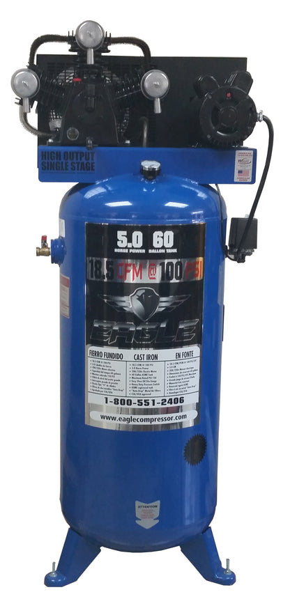 C5160V1 Eagle 5 HP Upright 18.5CFM @ 100psi (150psi max)