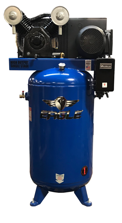 C7180V1-MS Eagle 7.5HP Upright 30CFM @100psi w/ Mag Starter (150psi max)