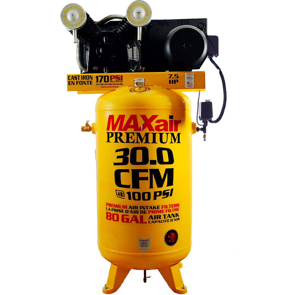 C7580V1-CS-MAP MAXair 7.5HP Upright 30CFM @ 100psi w/ Combo Switch ( 170psi max ) w/ 3 Phase Power 575 volt
