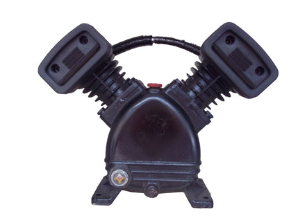 CC2051 -2 CYLINDER V-TWIN CAST IRON COMPRESSOR PUMP COMPATIBLE WITH MOST 2 HP MOTORS COMMMON FOR 20 TO 30 GALLON AIR COMPRESSORS, SINGLE STAGE 150 PSI MAX PRESSURE,  APPROXIMATELY 5 to 6 CFM
