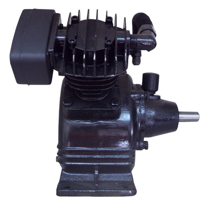 CC2051 -2 CYLINDER V-TWIN CAST IRON COMPRESSOR PUMP COMPATIBLE WITH MOST 2 HP MOTORS COMMMON FOR 20 TO 30 GALLON AIR COMPRESSORS, SINGLE STAGE 150 PSI MAX PRESSURE,  APPROXIMATELY 5 to 6 CFM