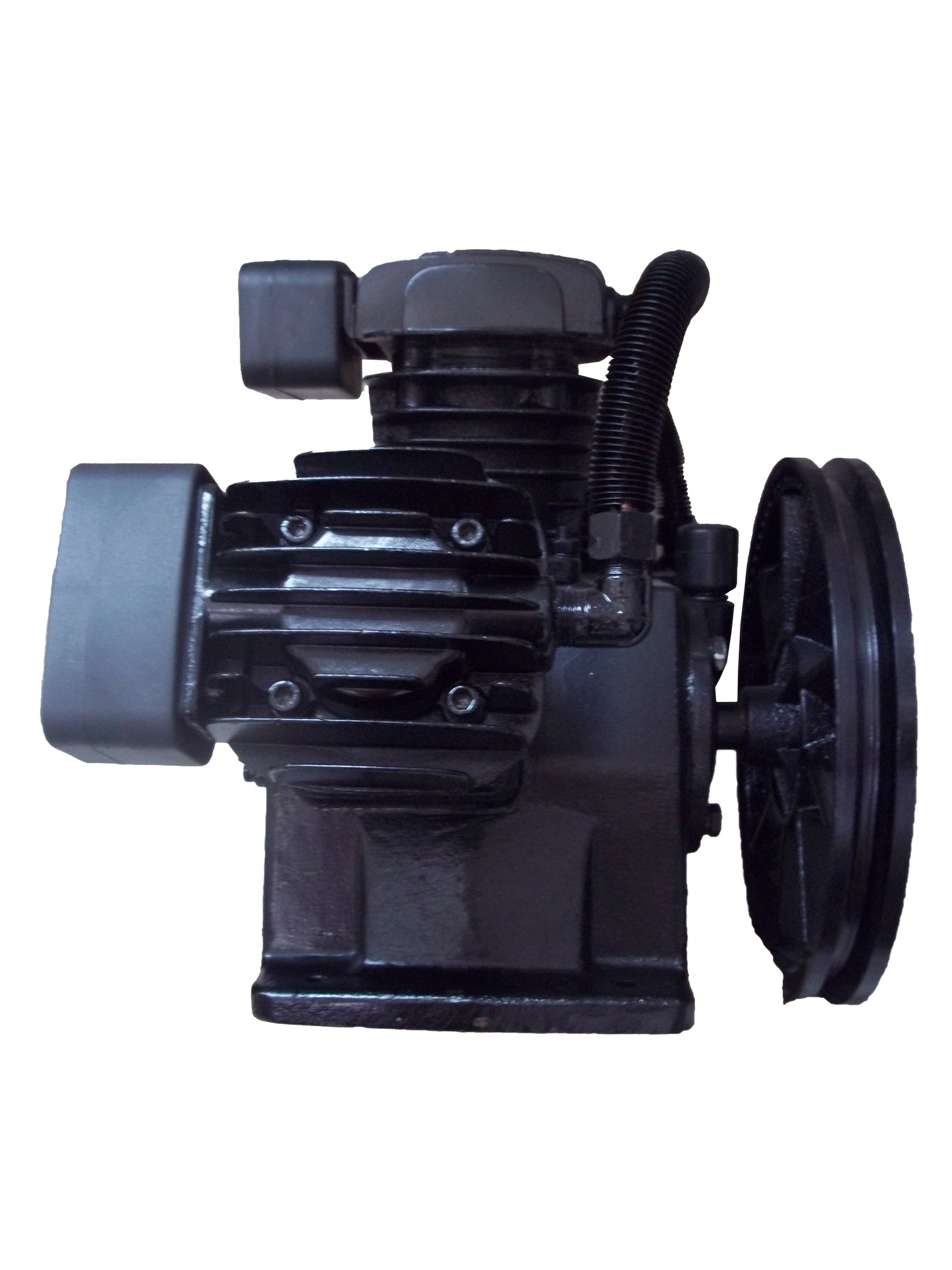 CC3065 - 3 CYLINDER V-STYLE CAST IRON COMPRESSOR PUMP COMPATIBLE WITH  MOST (TRUE) 5 HP MOTORS FOR 60 OR 80 GALLON COMPRESSOR ( 8 OR 9 HP GAS ENGINE )  SINGLE STAGE 150 PSI MAX PRESSURE, APPROXIMATELY 15  to 18 CFM