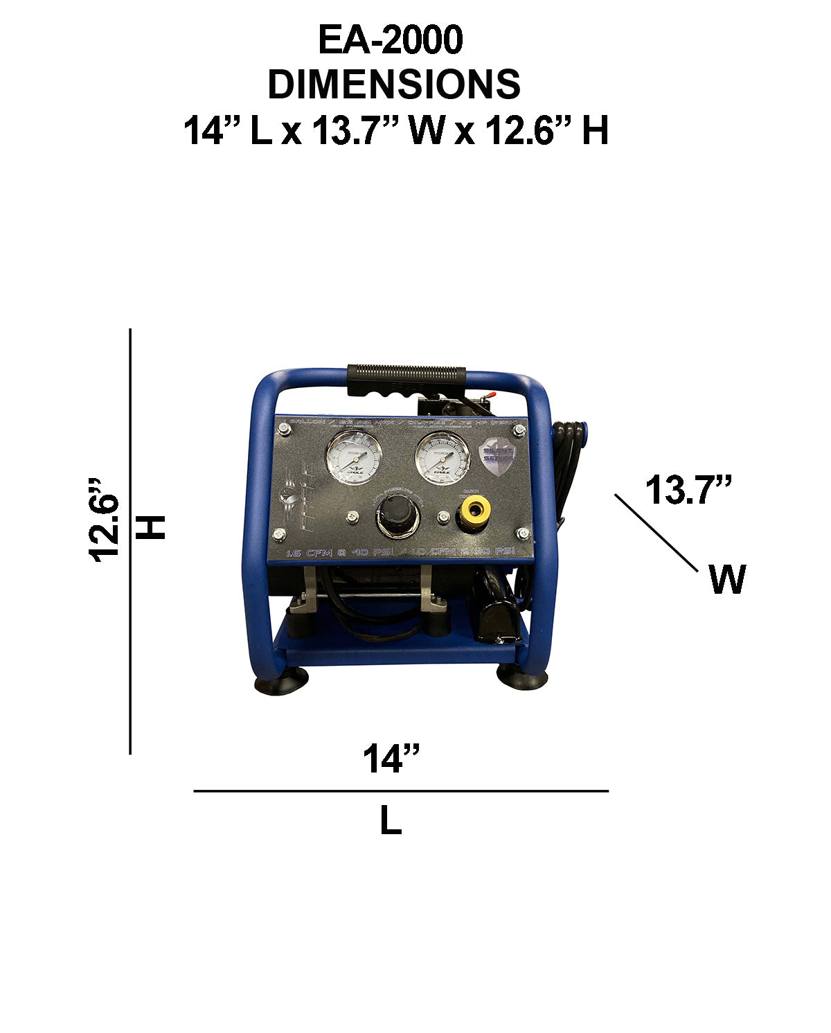 EA-2000 Eagle Silent Series .75HP 1 CFM @ 100 PSI 1 Gallon 110 Volt