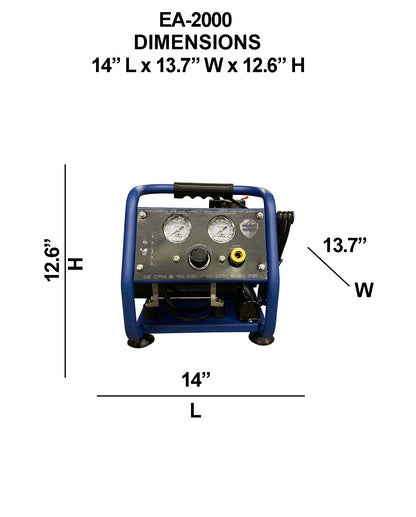 EA-2000 Eagle Silent Series .75HP 1 CFM @ 100 PSI 1 Gallon 110 Volt