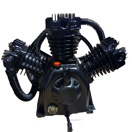 HPT10A-TS - 3 CYLINDER V-STYLE CAST IRON COMPRESSOR PUMP COMPATIBLE WITH  MOST 10 HP  MOTORS FOR  80 & 120  GALLON COMPRESSORS, TWO STAGE 175 PSI MAX PRESSURE, APPROXIMATELY 35 to 40 CFM