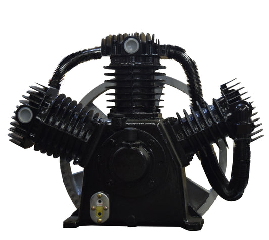 HPT10A - 3 CYLINDER V-TWIN CAST IRON COMPRESSOR PUMP COMPATIBLE WITH  MOST 10 HP MOTOR FOR  120  GALLON COMPRESSOR- TWO STAGE